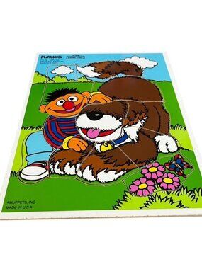 Playskool Sesame Street Ernie and Barkley Wooden Puzzle